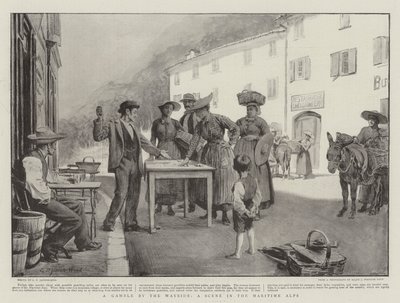 Una apuesta al borde del camino, una escena en los Alpes Marítimos de George Percy Jacomb Hood